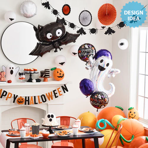 CUTE IRIDESCENT GHOST HALLOWEEN BALLOON Anagram Halloween Balloons Bonjour Fete - Party Supplies