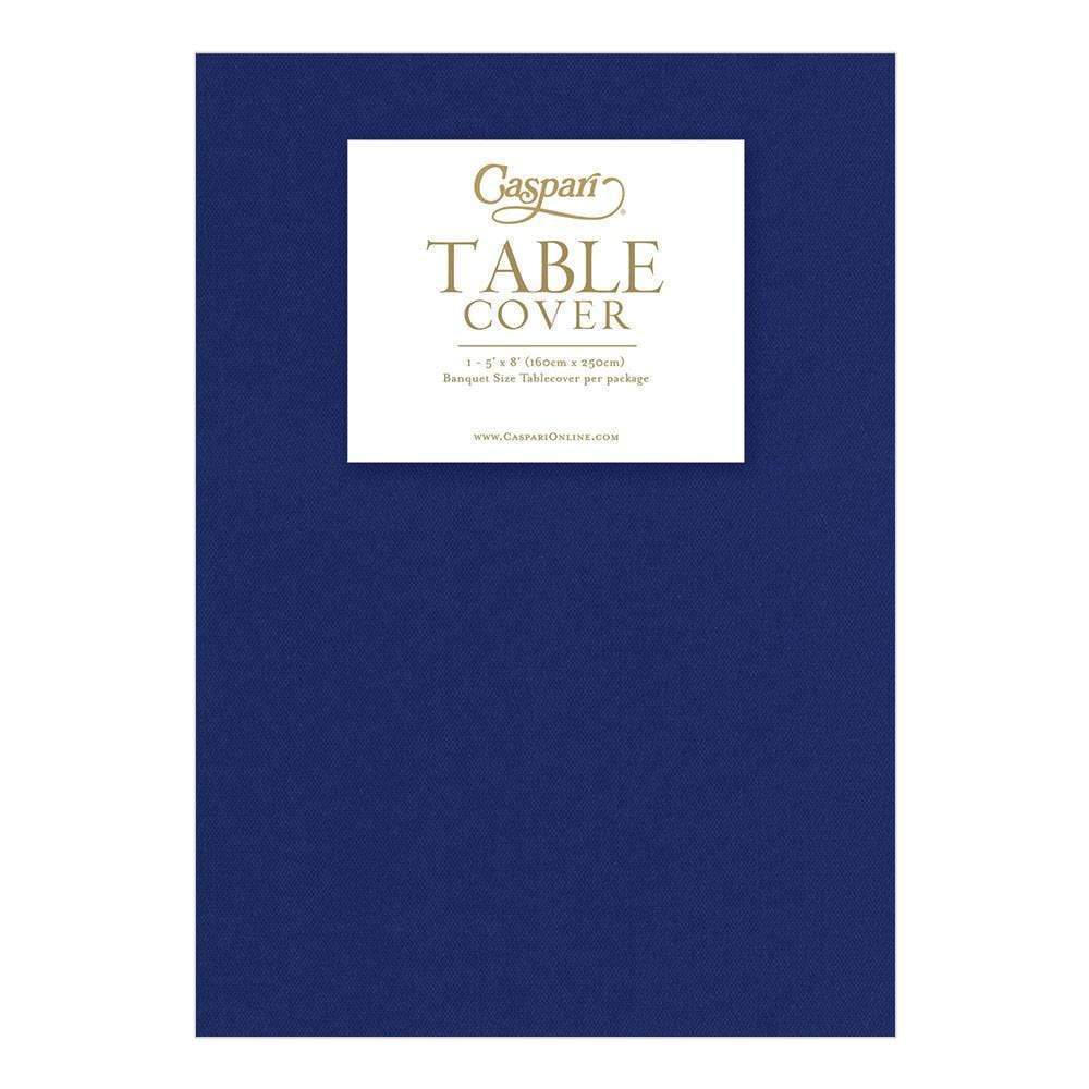 NAVY BLUE LINEN LIKE TABLE COVER Caspari Table Cover Bonjour Fete - Party Supplies