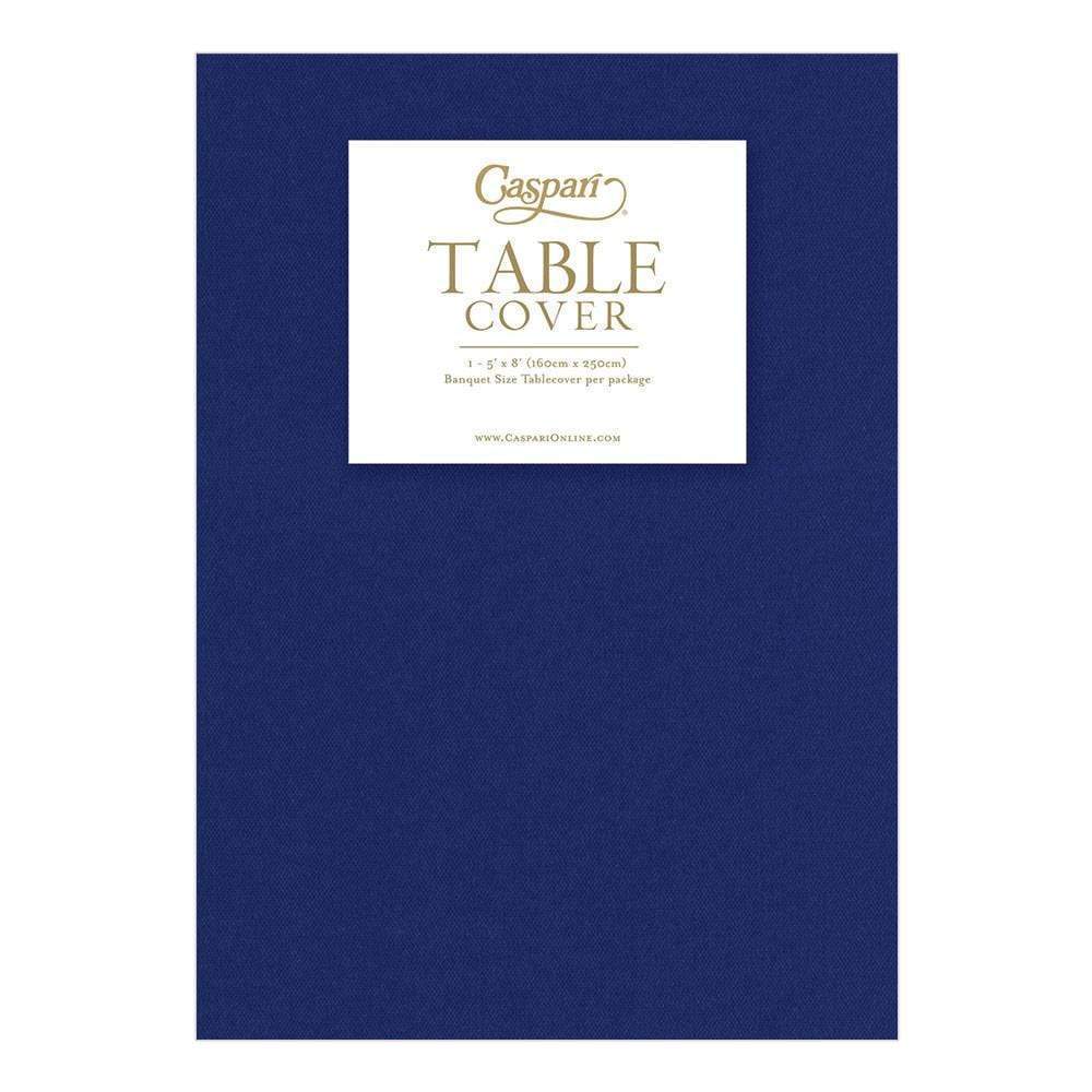 NAVY BLUE LINEN LIKE TABLE COVER Caspari Table Cover Bonjour Fete - Party Supplies