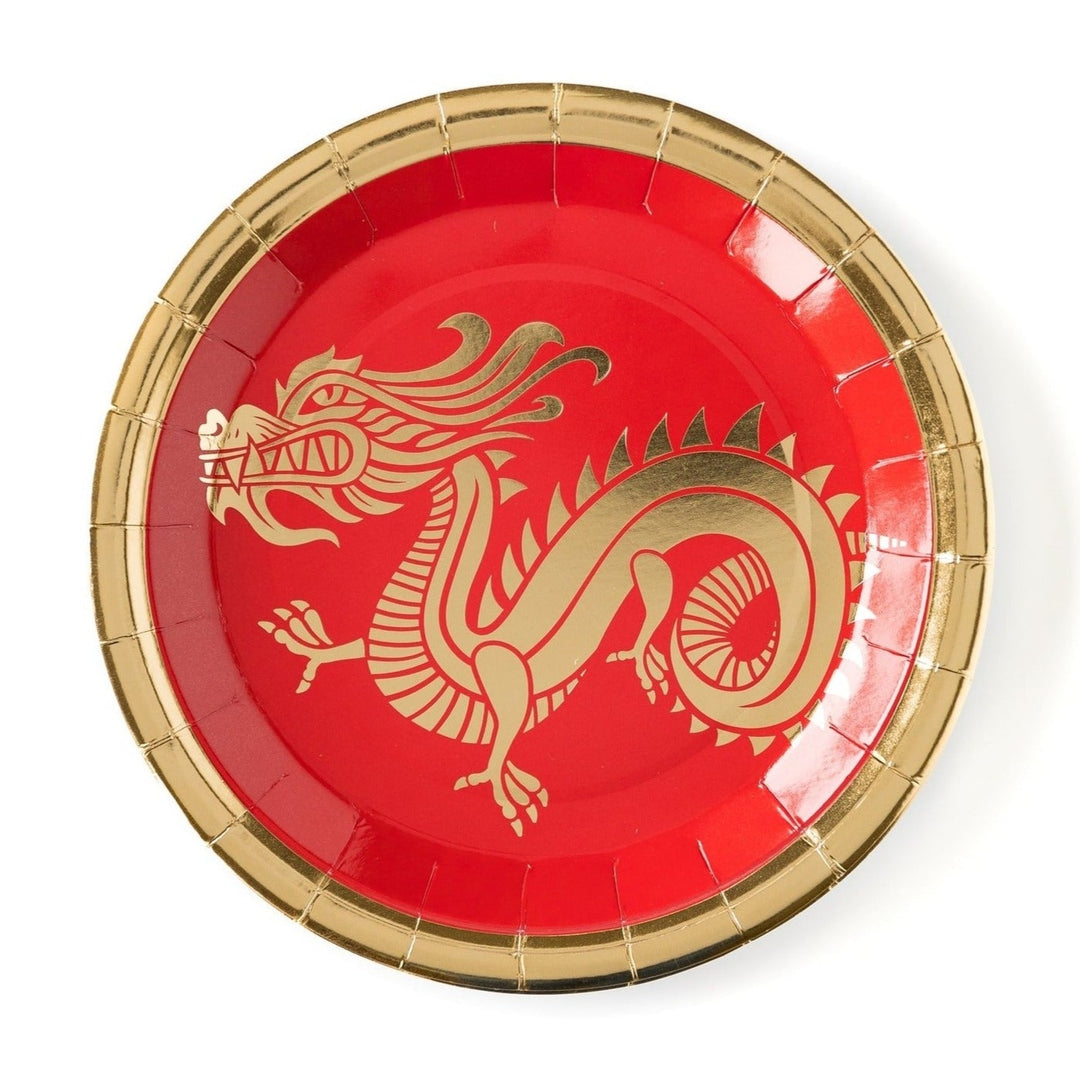 LUNAR NEW YEAR LARGE DRAGON PLATE My Mind's Eye Lunar New Year Bonjour Fete - Party Supplies