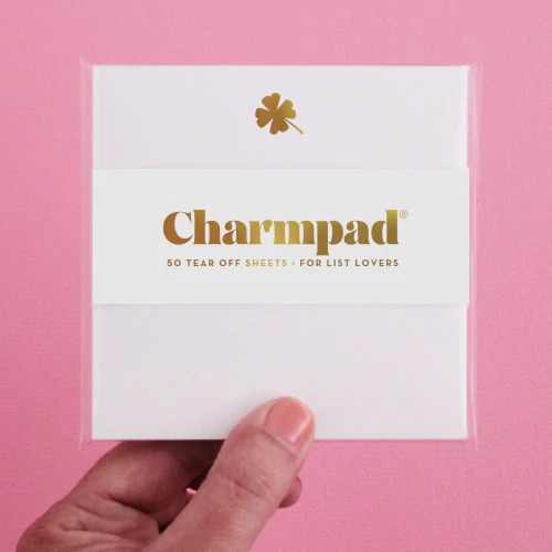 CLOVER CHARMPAD Inclosed Letterpress Co. Notepad Bonjour Fete - Party Supplies