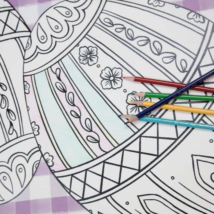 EASTER EGG COLORING PLACEMATS Hester & Cook Placemats Bonjour Fete - Party Supplies