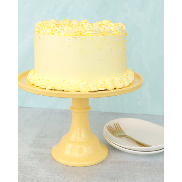 DAISY YELLOW MELAMINE CAKE STAND Joyeux Cake Stands Bonjour Fete - Party Supplies