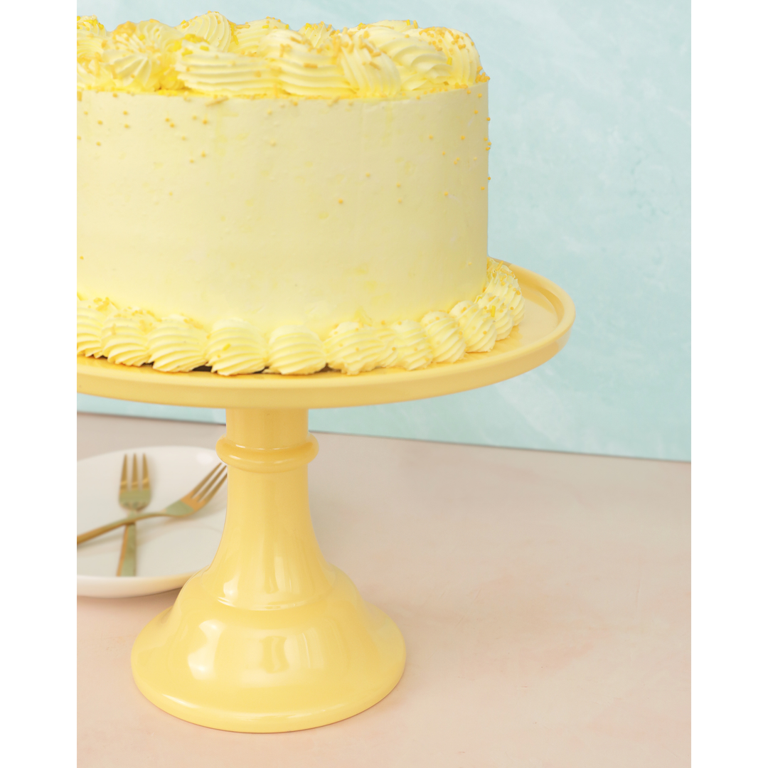 DAISY YELLOW MELAMINE CAKE STAND Joyeux Cake Stands Bonjour Fete - Party Supplies