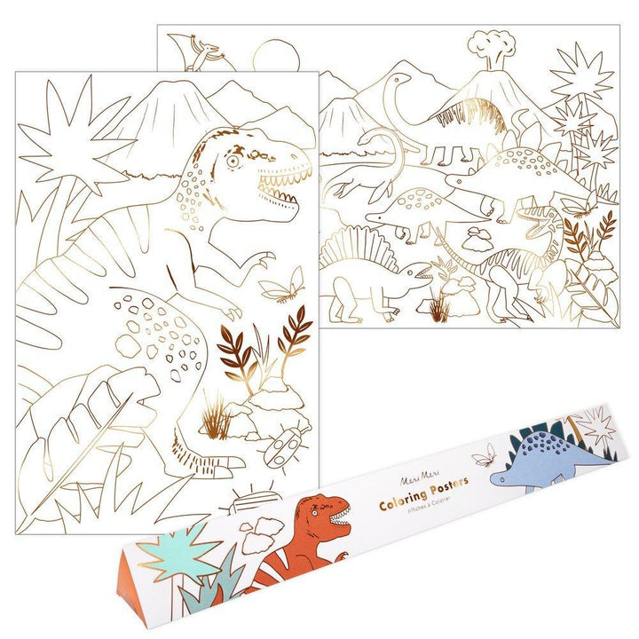 DINOSAUR KINGDOM THEMED COLORING POSTERS Meri Meri Arts & Crafts Bonjour Fete - Party Supplies