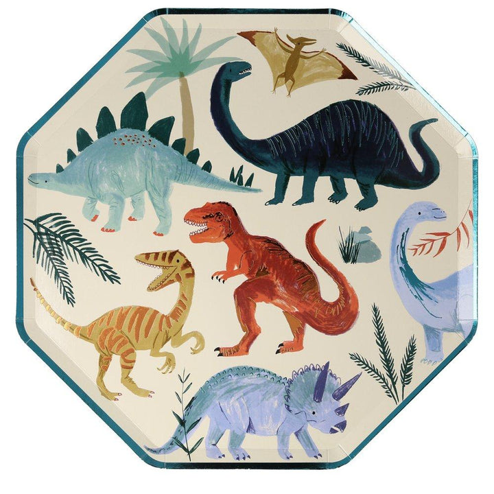 DINOSAUR PLATES - LARGE Meri Meri Plates Bonjour Fete - Party Supplies