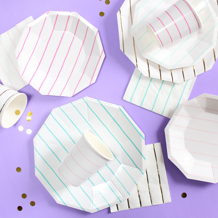 BLUSH FRENCHIE STRIPED CUPS Jollity & Co. + Daydream Society Cups Bonjour Fete - Party Supplies