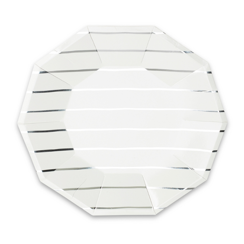 SILVER FRENCHIE STRIPED PLATES - bonjour fete