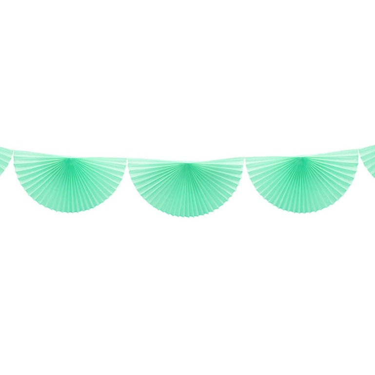 MINT BUNTING FAN GARLAND Devra Party Garlands & Banners Bonjour Fete - Party Supplies