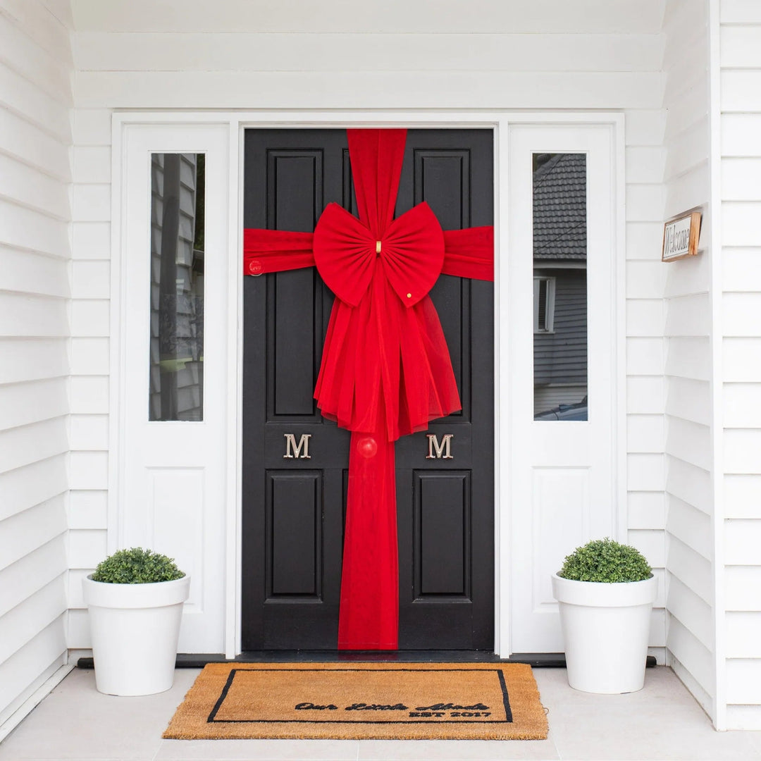 RED DOOR BOW Door Bow Co CHRISTMAS DECOR Bonjour Fete - Party Supplies