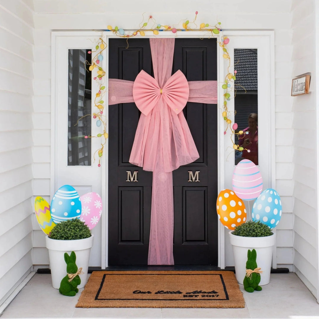 DUSTY ROSE DOOR BOW Door Bow Co CHRISTMAS DECOR Bonjour Fete - Party Supplies