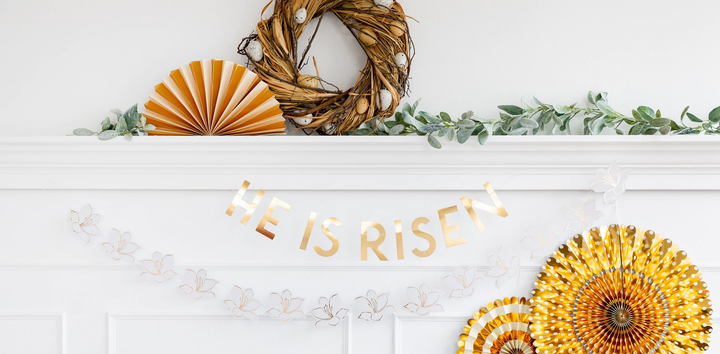 HE IS RISEN BANNER SET My Mind's Eye Garlands & Banners Bonjour Fete - Party Supplies