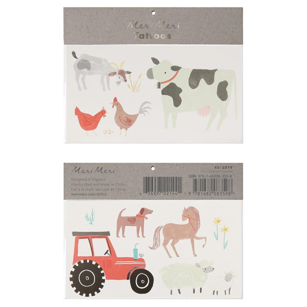 FARM ICON TATTOOS Meri Meri Tattoos Bonjour Fete - Party Supplies