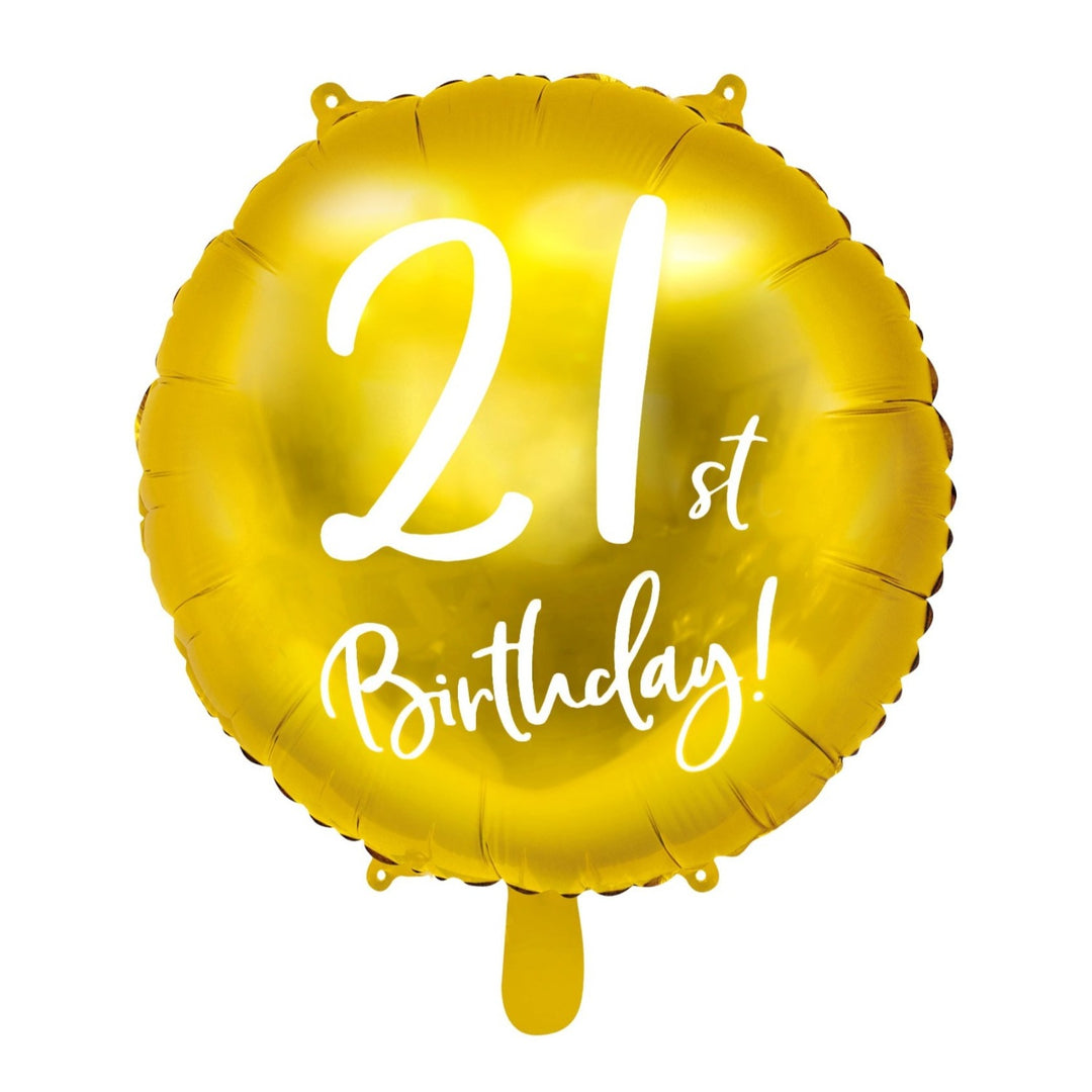 21ST BIRTHDAY GOLD FOIL BALLOON Party Deco Balloon Bonjour Fete - Party Supplies