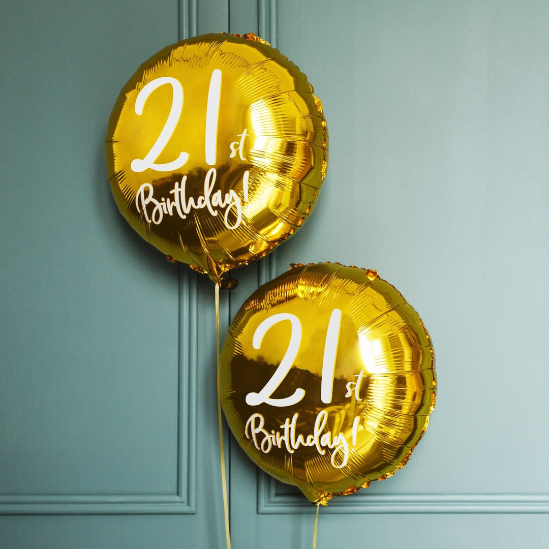 21ST BIRTHDAY GOLD FOIL BALLOON Party Deco Balloon Bonjour Fete - Party Supplies