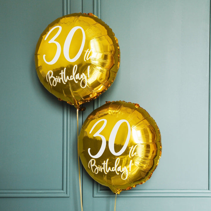 30TH BIRTHDAY GOLD FOIL BALLOON Party Deco Balloon Bonjour Fete - Party Supplies