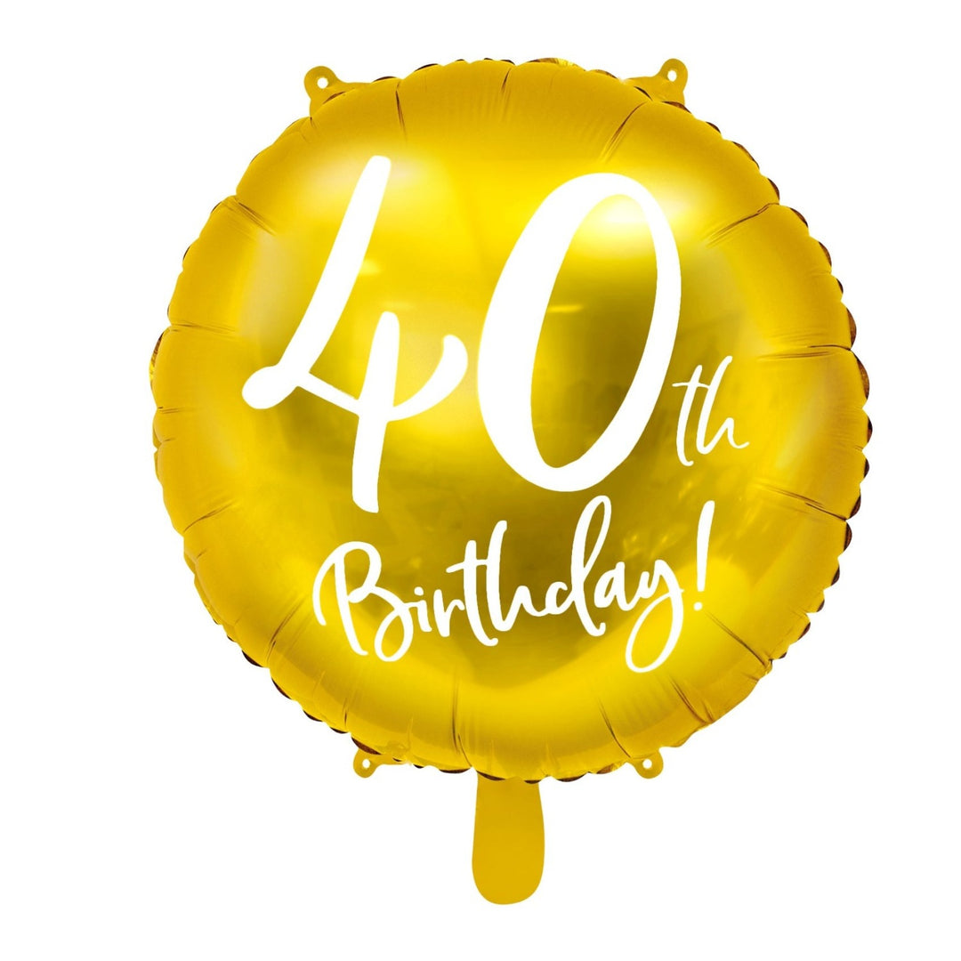 40TH BIRTHDAY GOLD FOIL BALLOON Party Deco Balloon Bonjour Fete - Party Supplies