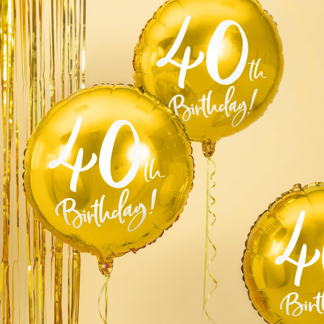 40TH BIRTHDAY GOLD FOIL BALLOON Party Deco Balloon Bonjour Fete - Party Supplies