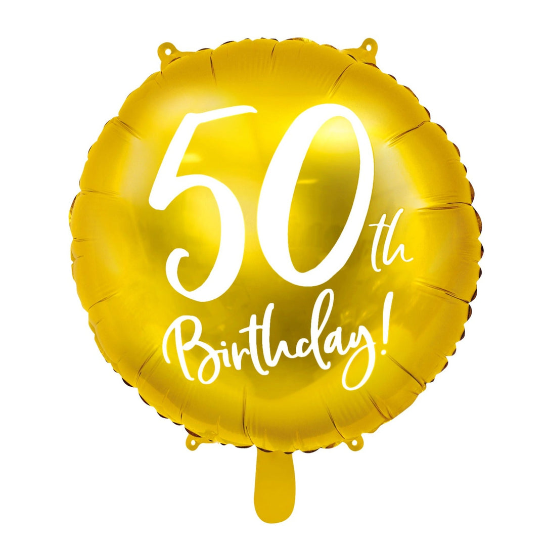 50TH BIRTHDAY GOLD FOIL BALLOON Party Deco Balloon Bonjour Fete - Party Supplies