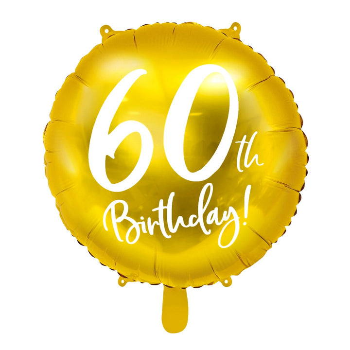 60TH BIRTHDAY GOLD FOIL BALLOON Party Deco Balloon Bonjour Fete - Party Supplies