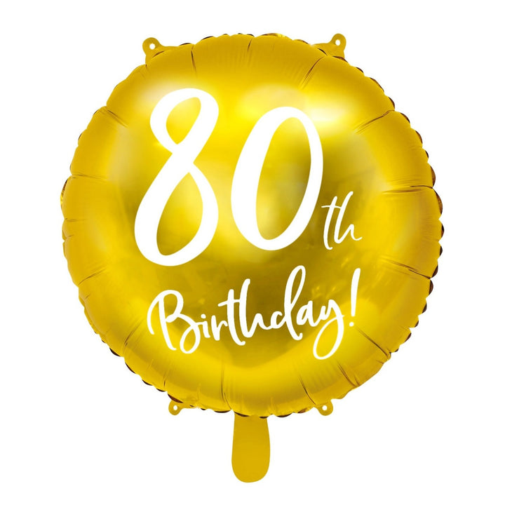 80TH BIRTHDAY GOLD FOIL BALLOON Party Deco Balloon Bonjour Fete - Party Supplies