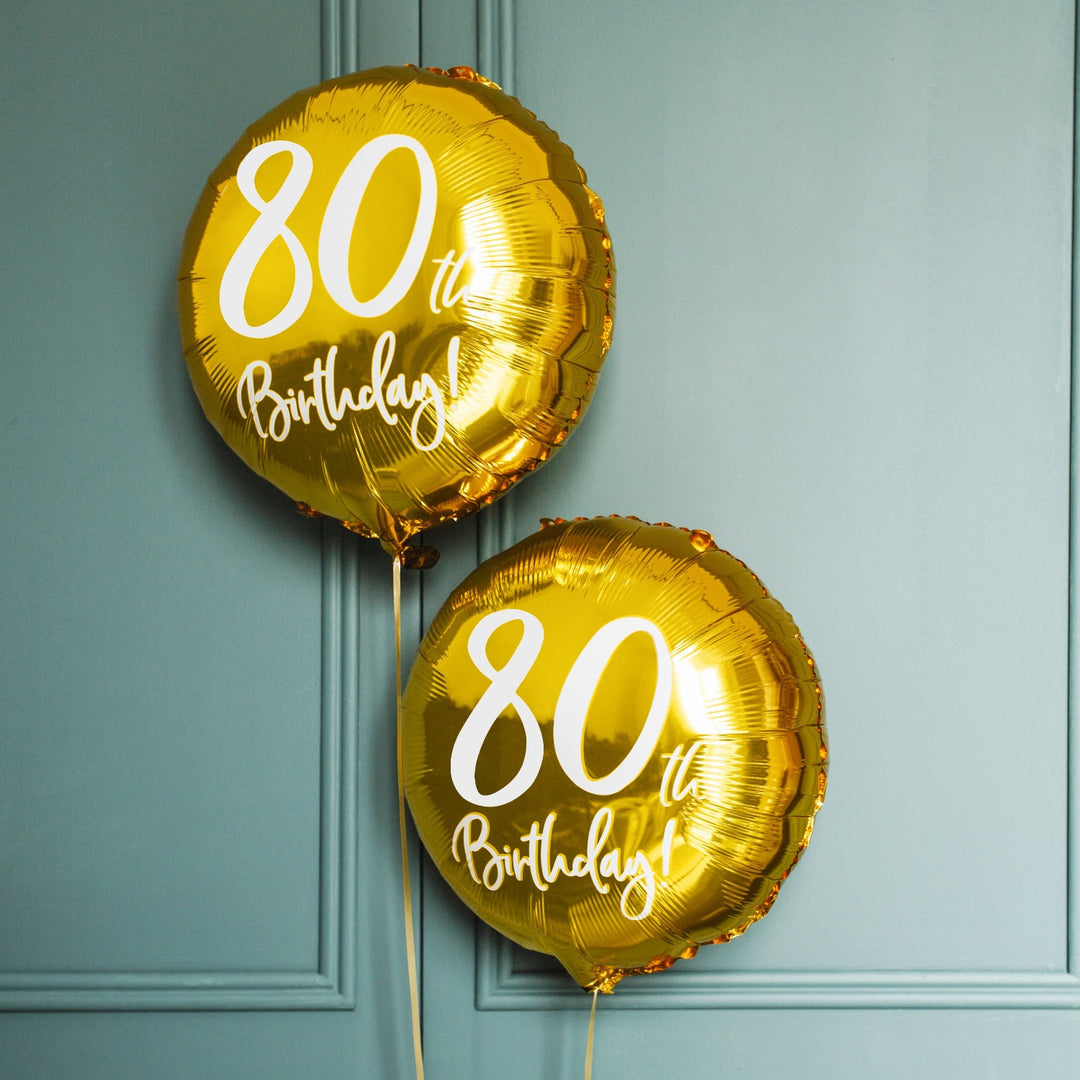 80TH BIRTHDAY GOLD FOIL BALLOON Party Deco Balloon Bonjour Fete - Party Supplies