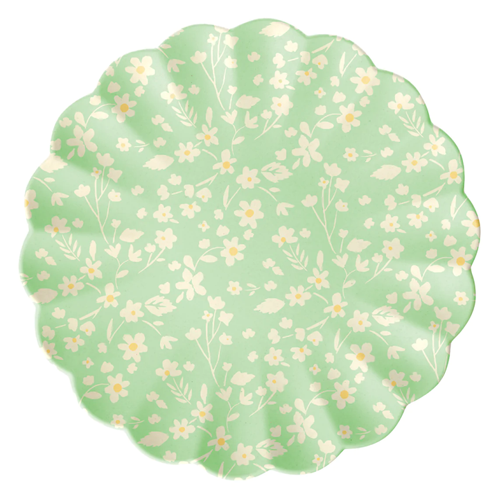 FLORAL RESUABLE BAMBOO PLATES Meri Meri Plates Bonjour Fete - Party Supplies