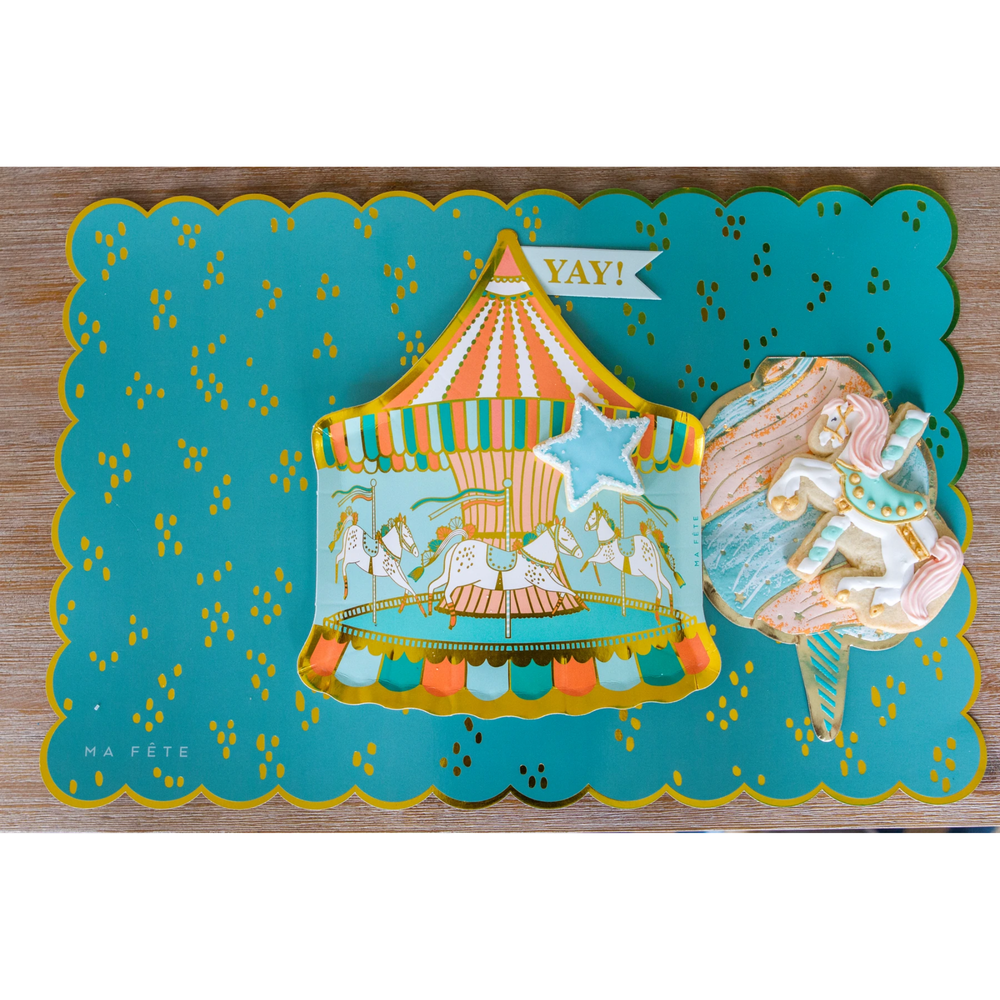 FUN FAIR CAROUSEL PLATES Ma Fete Plates Bonjour Fete - Party Supplies