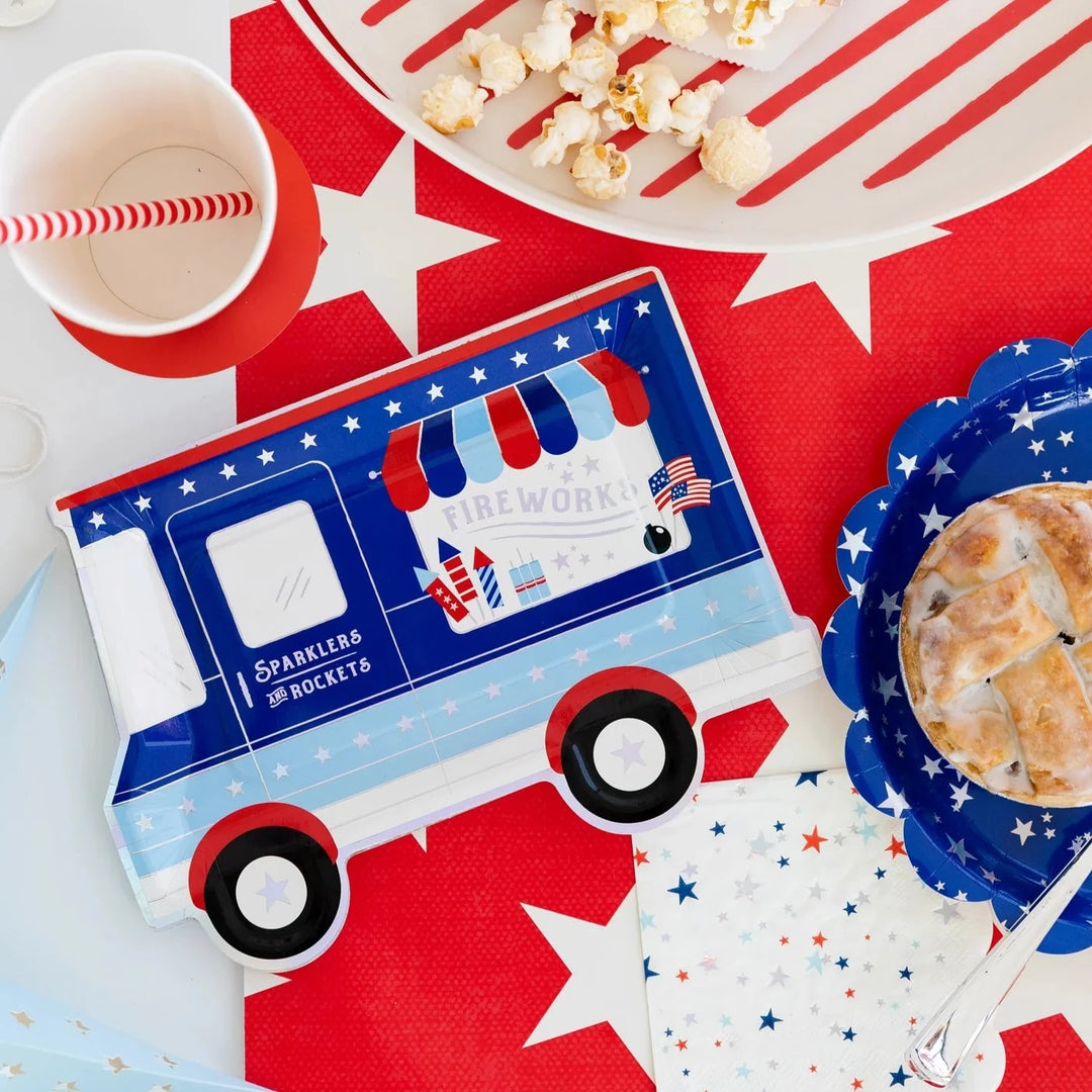 FIREWORK TRUCK PLATES My Mind’s Eye 0 Faire Bonjour Fete - Party Supplies