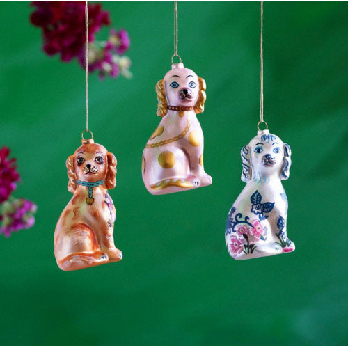 FLORAL DOG ORNAMENT One Hundred 80 Degrees Christmas Ornament Bonjour Fete - Party Supplies
