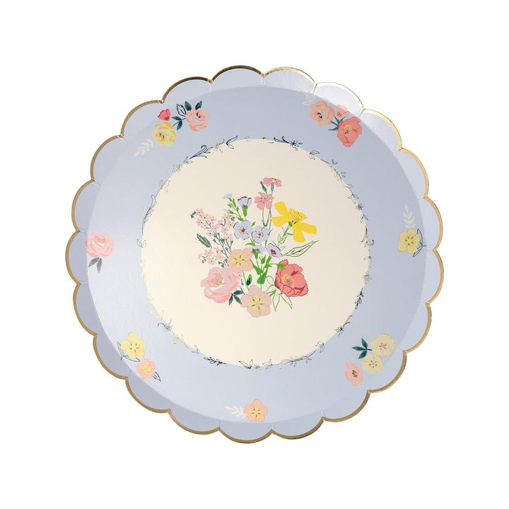 ENGLISH GARDEN FLORAL PLATES Meri Meri Plates Bonjour Fete - Party Supplies