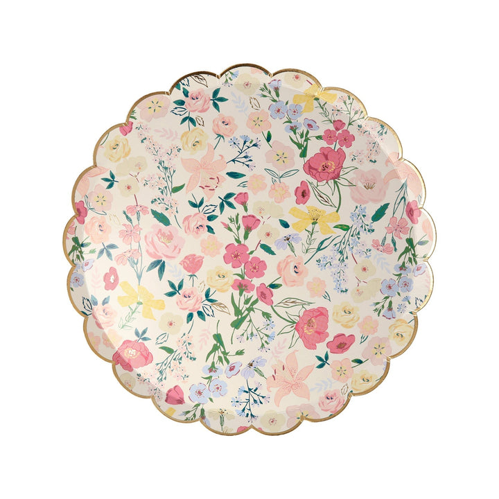 ENGLISH GARDEN FLORAL PLATES Meri Meri Plates Bonjour Fete - Party Supplies