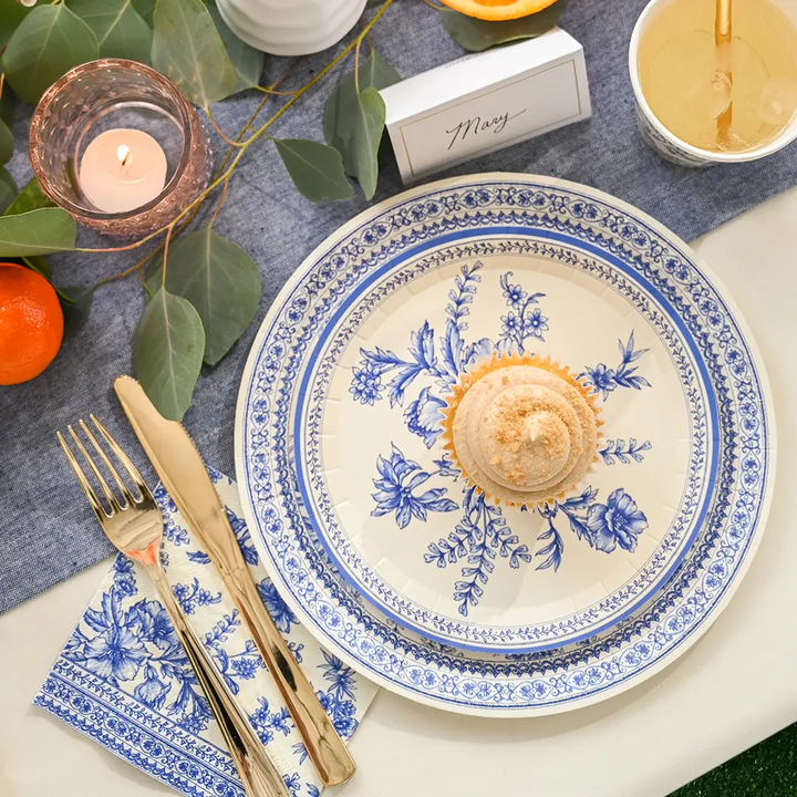 FRENCH TOILE SMALL PAPER PARTY PLATES BY COTERIE Coterie Party Supplies Plates Bonjour Fete - Party Supplies