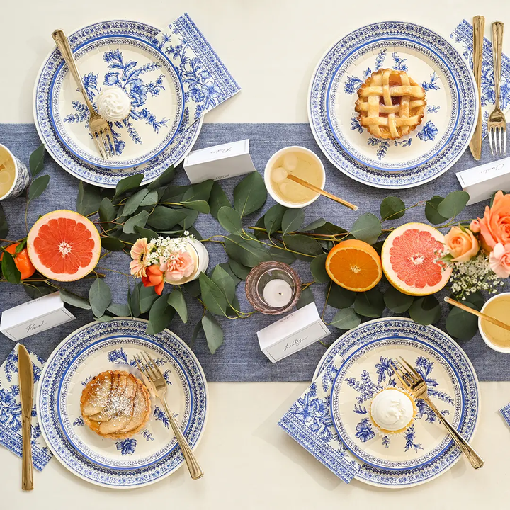 FRENCH TOILE SMALL PAPER PARTY PLATES BY COTERIE Coterie Party Supplies Plates Bonjour Fete - Party Supplies