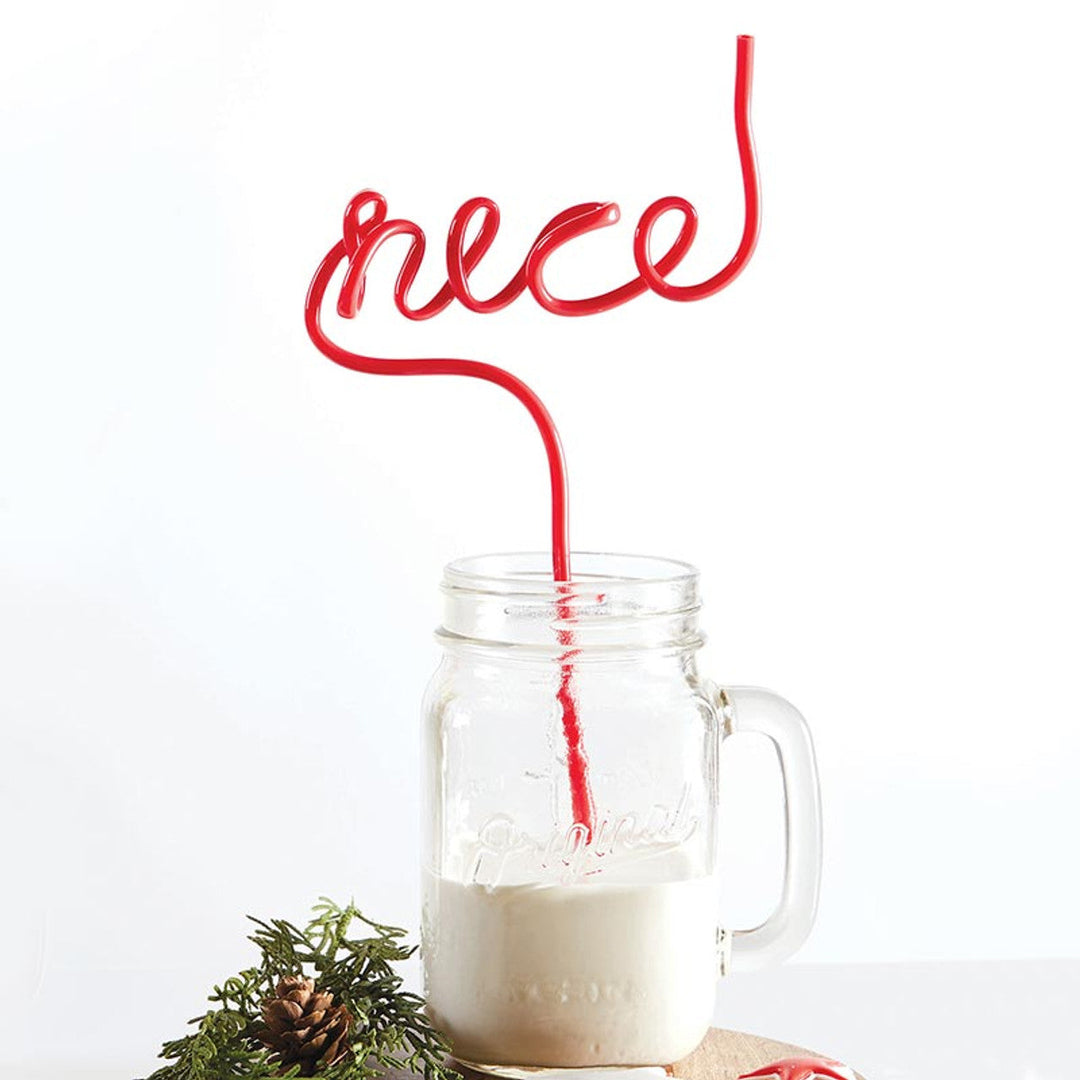 NICE WORD STRAW Santa Barbara Design Studio by Creative Brands Christmas Holiday Party Supplies Bonjour Fete - Party Supplies