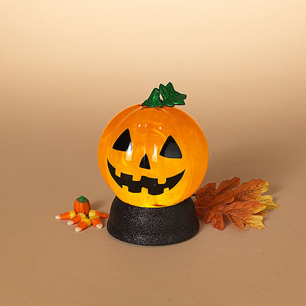 GERSON COMPANIES LIGHTED SPINNING SMOKY WATER GLOBE PUMPKIN The Gerson Companies Halloween Decor Bonjour Fete - Party Supplies