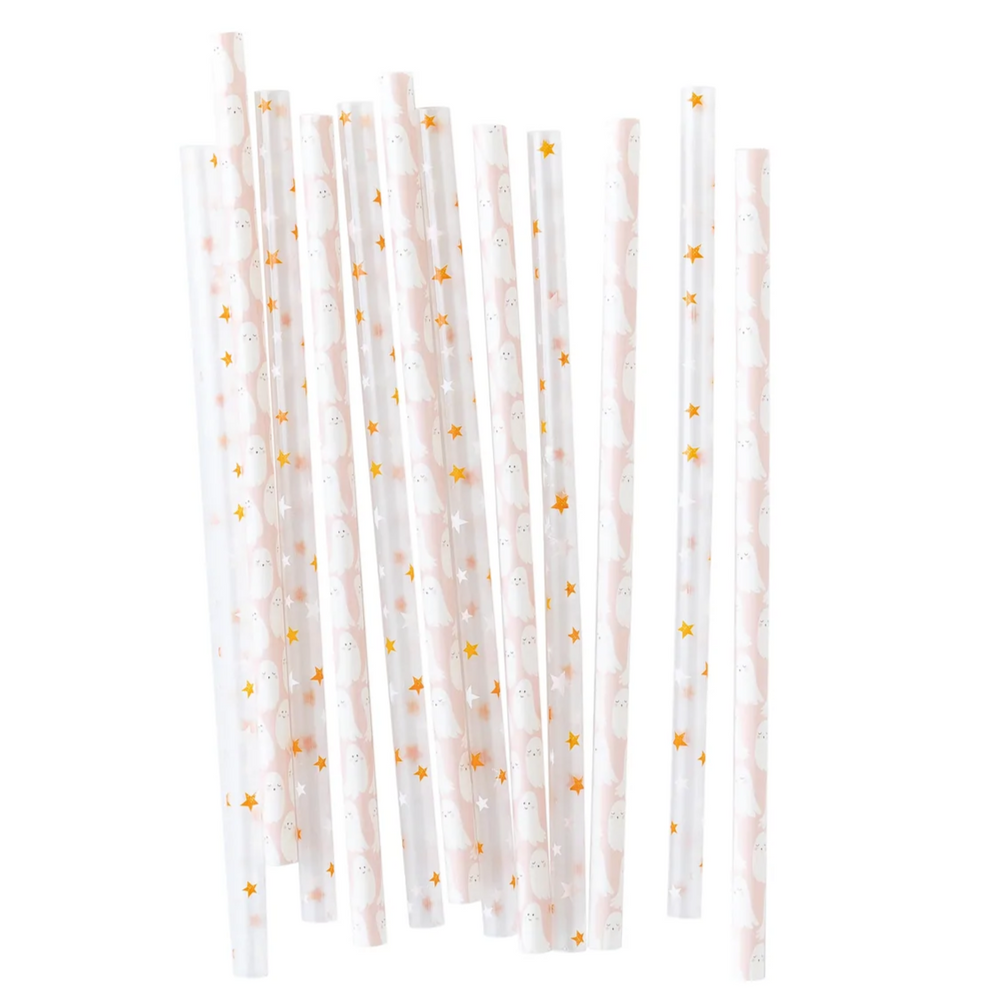 GHOSTS AND STARS REUSABLE STRAWS My Mind’s Eye Halloween Party Supplies Bonjour Fete - Pastel Halloween Party Supplies