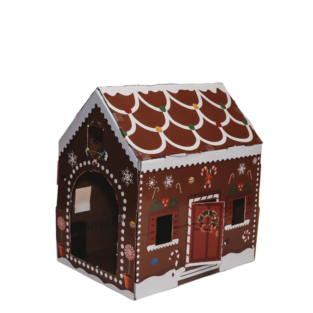 GINGERBREAD HOUSE FOR CATS Pampered Pet Box Holiday Pet Bonjour Fete - Party Supplies