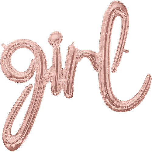 "GIRL" ROSE GOLD SCRIPT BALLOON LA Balloons Bonjour Fete - Party Supplies