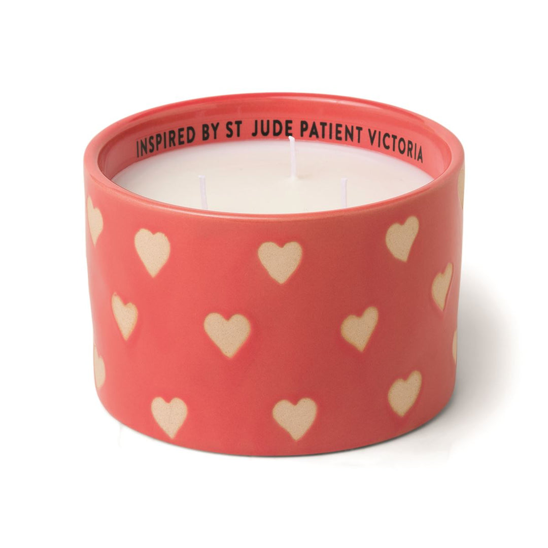 GIVEBACK 11 OZ. ST. JUDE RED CERAMIC VESSEL - HEARTS BY VICTORIA Paddywax Home Candle Bonjour Fete - Party Supplies