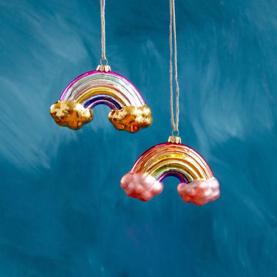 RAINBOW GLASS ORNAMENT BY GLITTERVILLE Glitterville Christmas Ornament Bonjour Fete - Party Supplies