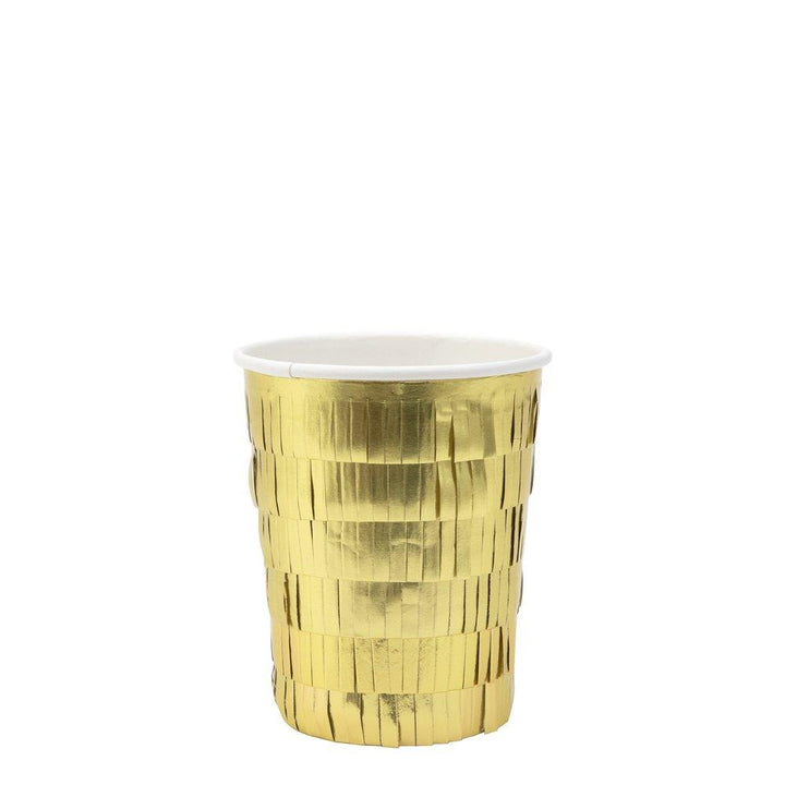 GOLD FRINGE PARTY CUPS Meri Meri Cups Bonjour Fete - Party Supplies