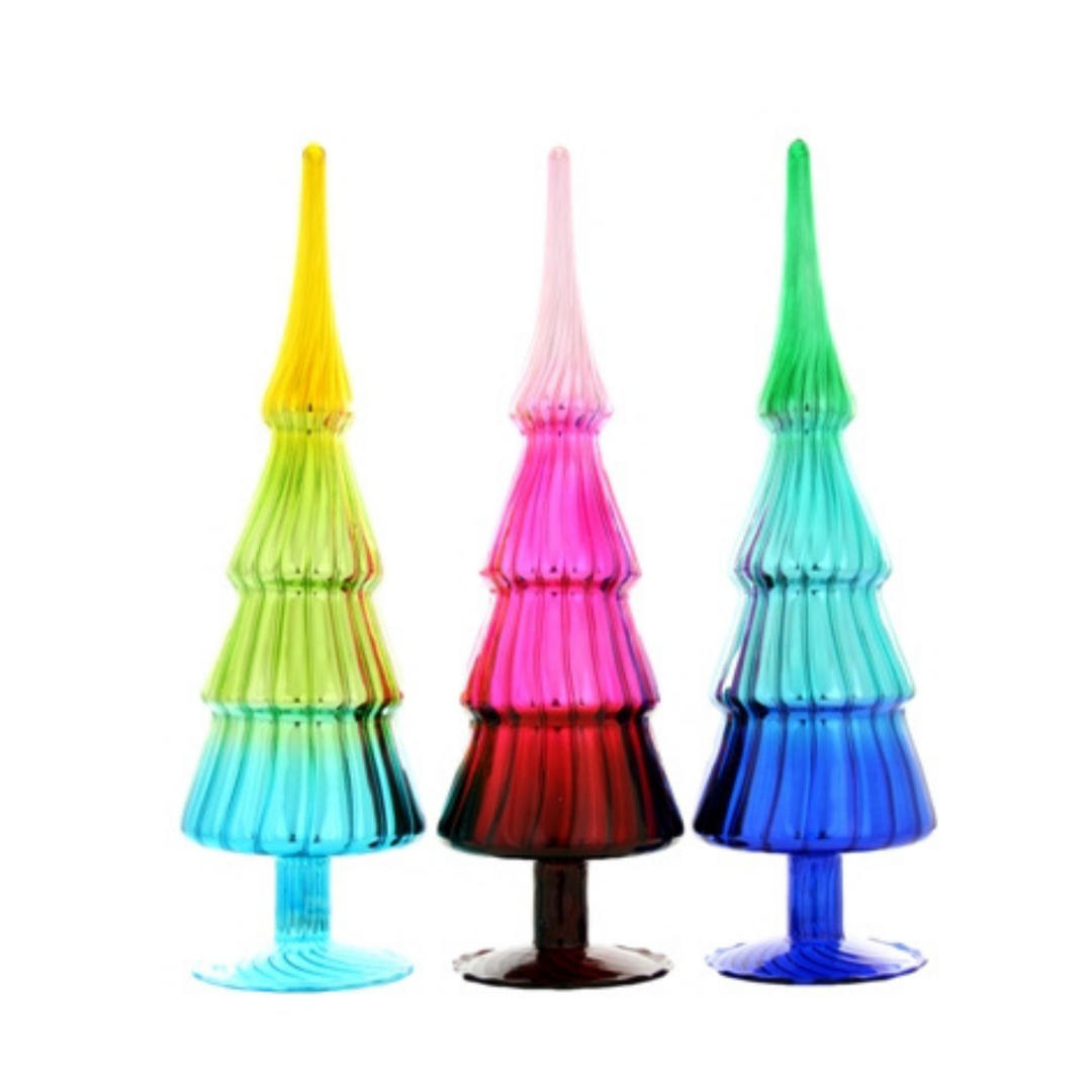 GRADIENT GLASS HUE TREES Cody Foster Co. Decorative Trees Bonjour Fete - Party Supplies