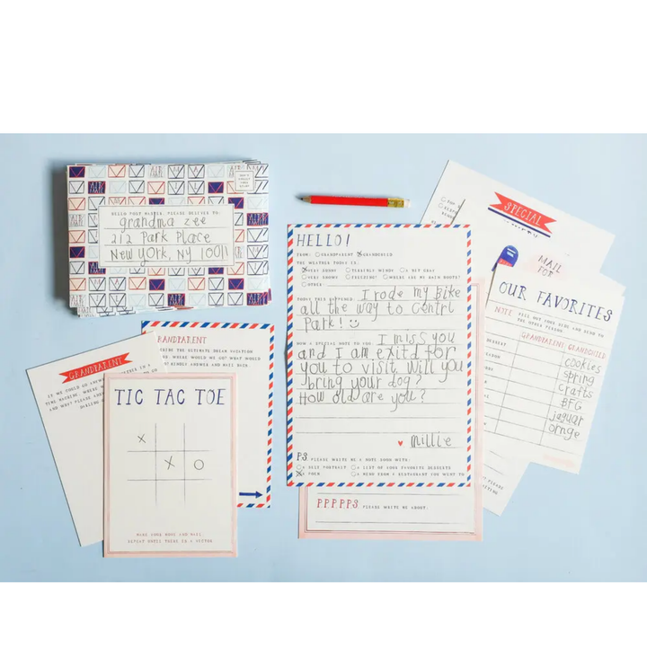GRANDPARENT AND GRANDCHILD PEN PAL KIT BY MR. BODDINGTON'S STUDIO Mr. Boddington's Studio Stationery Set Bonjour Fete - Party Supplies