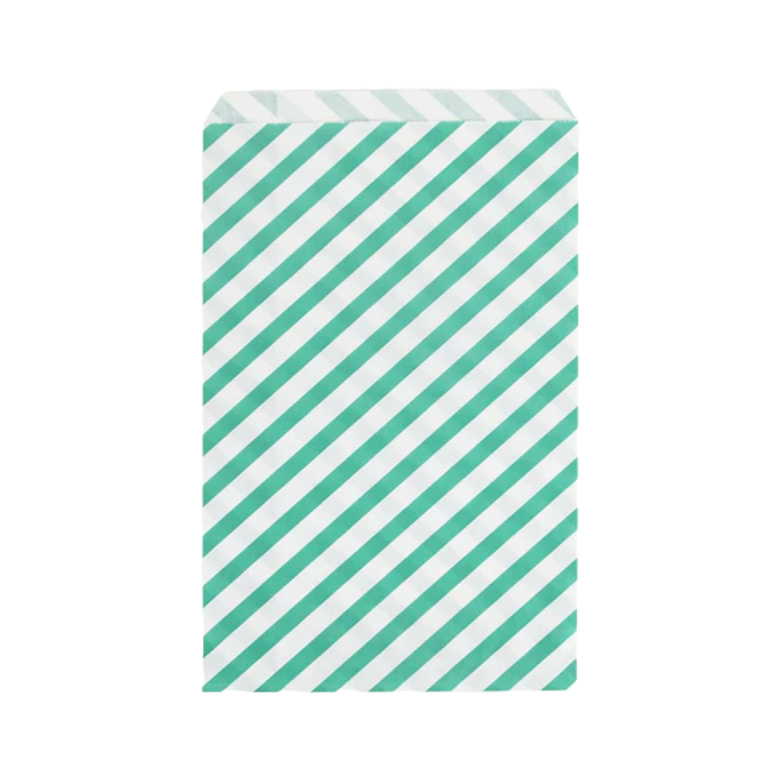 GREEN STRIPED PAPER GIFT BAGS My Little Day Gift Bag Bonjour Fete - Party Supplies