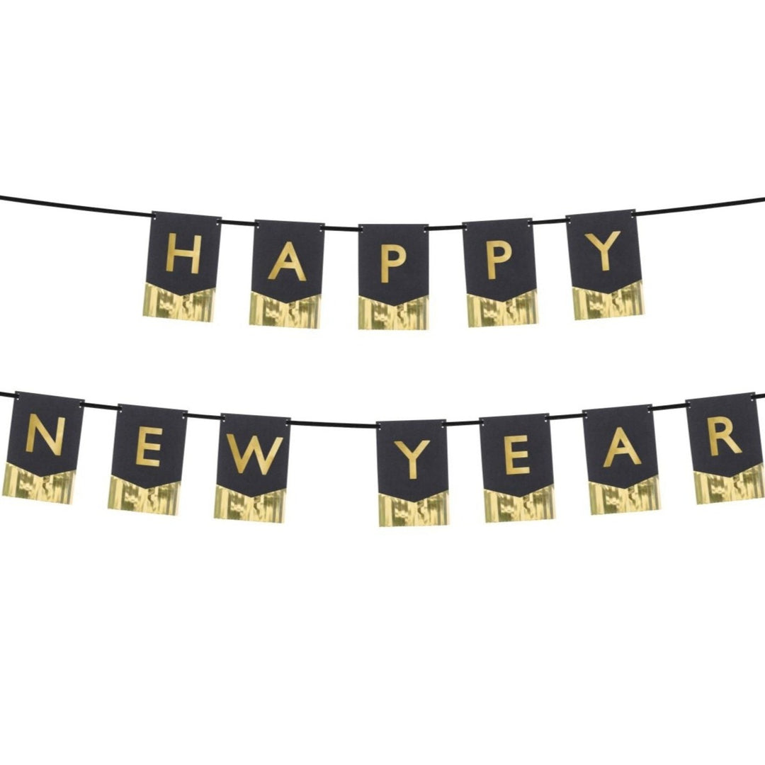 HAPPY NEW YEAR'S FRINGE BANNER Party Deco New Year's Eve Bonjour Fete - Party Supplies