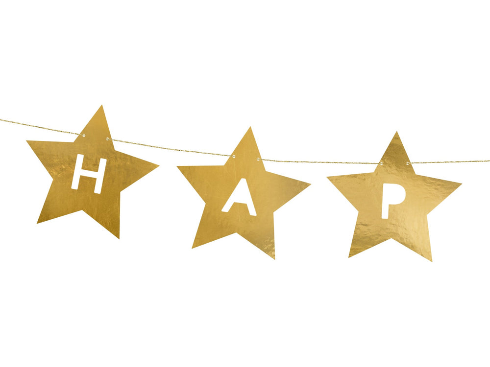 HAPPY NEW YEAR'S STAR BANNER Party Deco New Year's Eve Bonjour Fete - Party Supplies