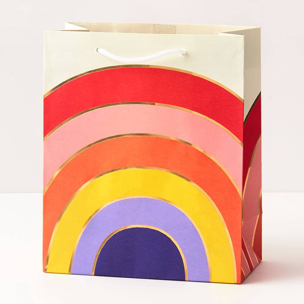 GOLD FOIL RAINBOW GIFT BAG Paper Source Wholesale Medium Bonjour Fete - Party Supplies