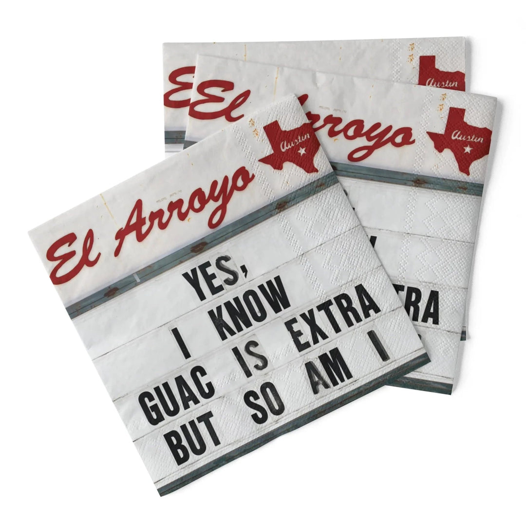 EL ARROYO GUAC IS EXTRA COCKTAIL NAPKINS EL Arroyo Napkins Bonjour Fete - Party Supplies