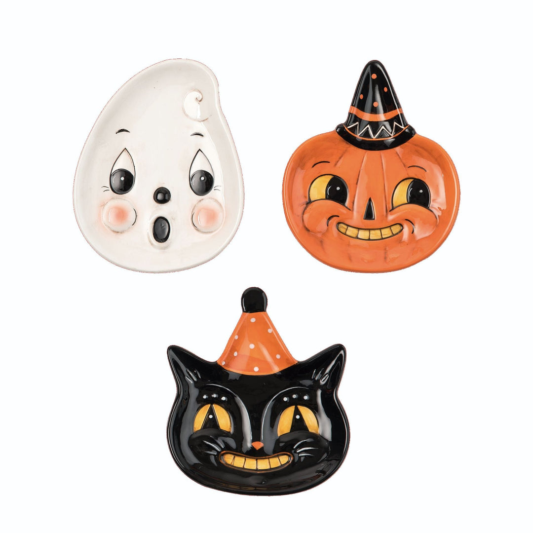 JOHANNA PARKER VINTAGE HALLOWEEN CHARACTER FACE PLATE Bonjour Fete - Party Supplies